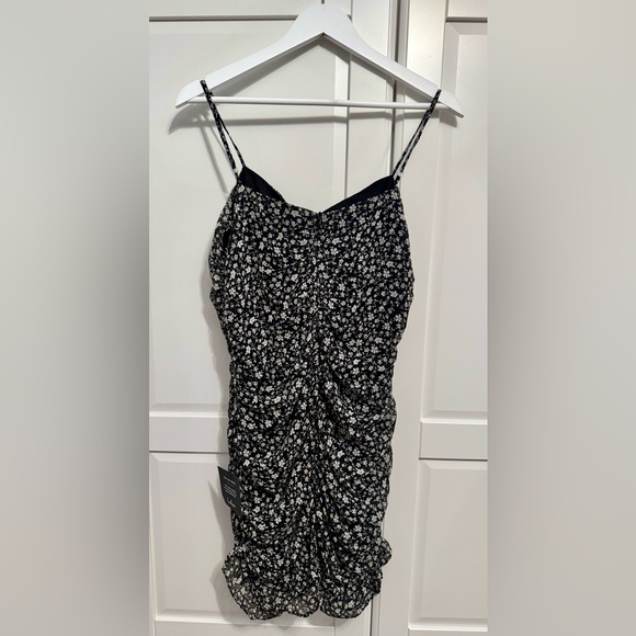 Lulu's Walk the Walk Black Floral Ruched Bodycon Mini Dress Size:XL NWT - Picture 7 of 9